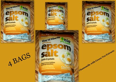4 Bio Power Natural Epsom Salt Bath Crystals Chamomile W Green Tea Extracts
