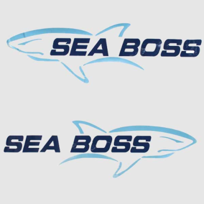 Sea Boss Boat Logo Decals 261640 | 038644 Shark Stickers (Set of 2