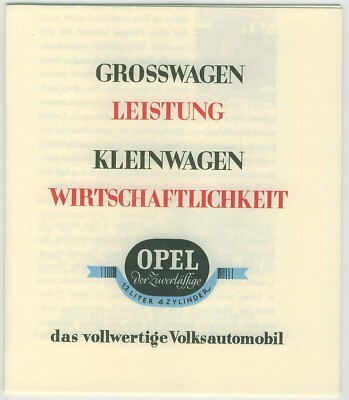 Opel 1,2 Liter 1931 Prospekt Verkaufsprospekt Autoprospekt car sales brochure RP