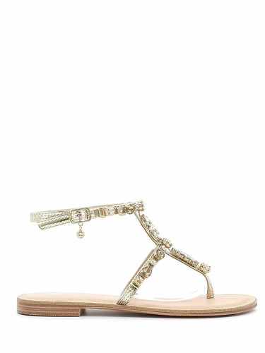 06 Milano Sandali-Infradito gioiello bassi oro | eBay