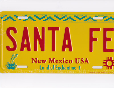 Embossed - brand new metal license plate SANTA FE NM New Mexico USA