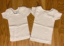Vintage Spencer's Baby 12 Months White Diaper Shirts Cotton Undershirt Lot 2