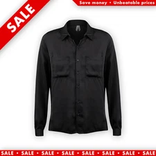 Women's Black Lightweight Button-Down Shirt
