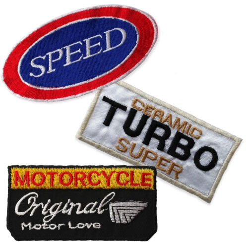 Speed Turbo Motorcycle Chic Nuclear Sports BadgesIron Sew on Appliques Patches - Picture 1 of 7