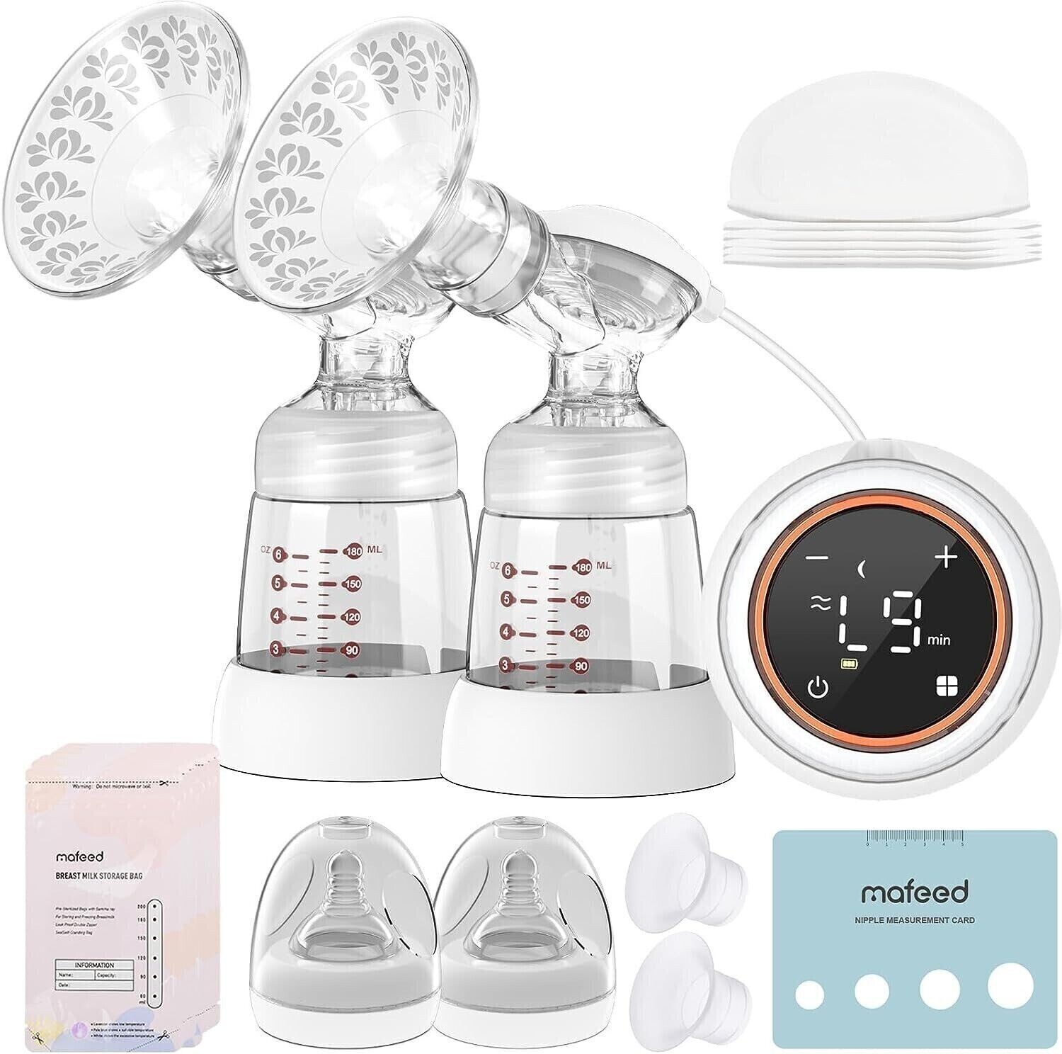 Double Breast Pump Electric  portable Pain Free Strong Suction Wearable BPA Free-image