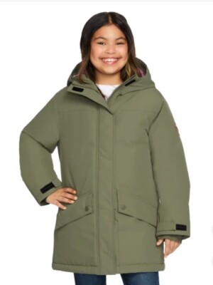 Roxy Youth Girls Parka Jacket Green Size Small 7/8 Zip Front NWT