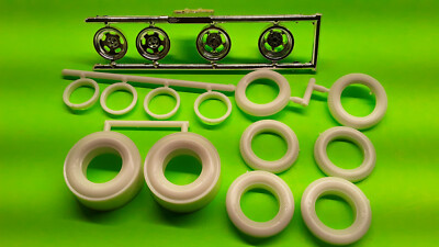 1/25 1967 MERCURY CYCLONE COMET FUNNY CAR DRAG SLICKS ANSON RIMS WHEEL CHROME