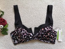 Sanctuary Women  s Printed V-Wire Bralette Bikini Top in Multi Color, Size L