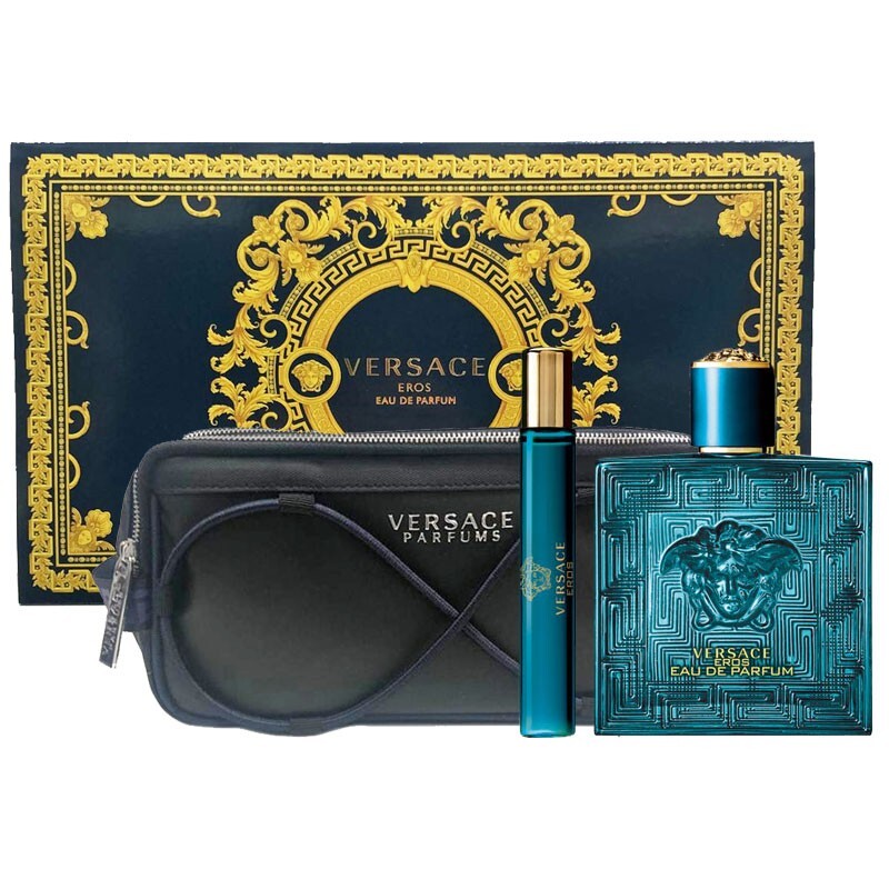 Versace Eros set uomo profumo eau de parfum  100ml + edp 10ml + travel beauty