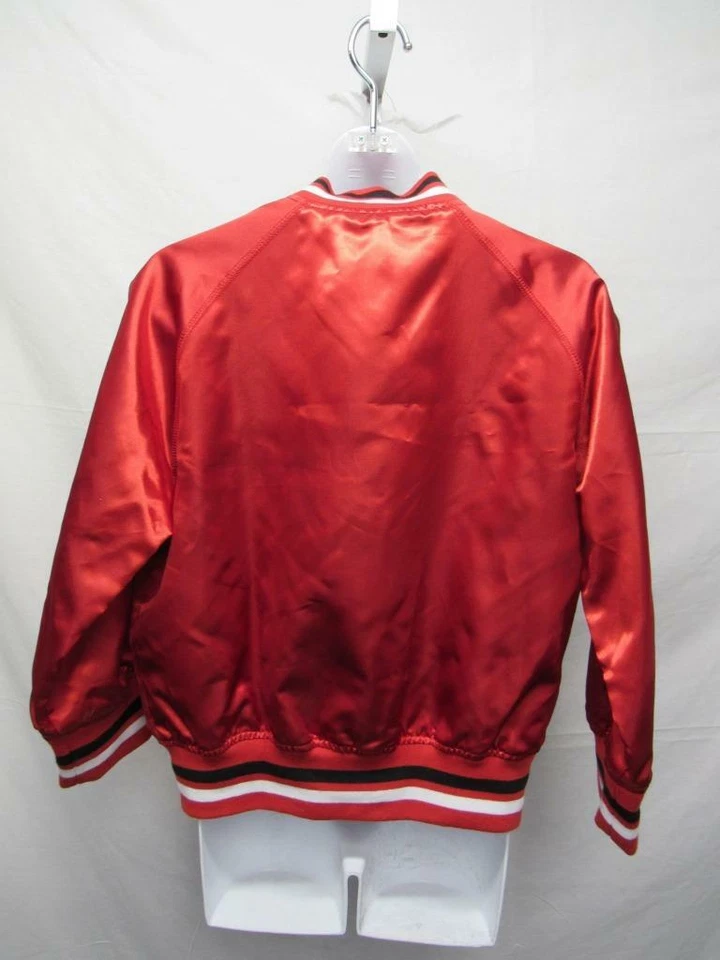 Nueva Chaqueta a Presión Chicago Blackhawks Jóvenes Niñas Talla L Grande Roja Satinada Foto 3 de 4