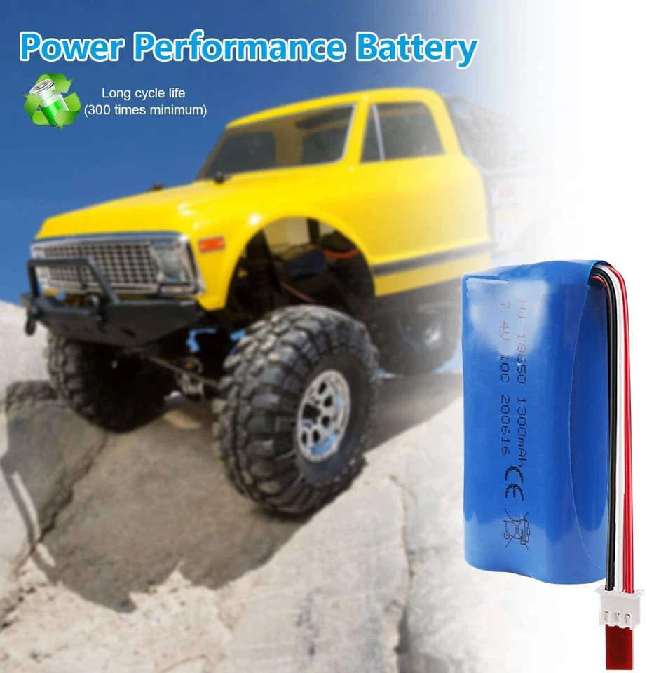 2S Akku 7.4V 1300mAh 15C JST Stecker mit USB Ladegerät für RC Auto Offroad-LKW - Bild 2 von 4