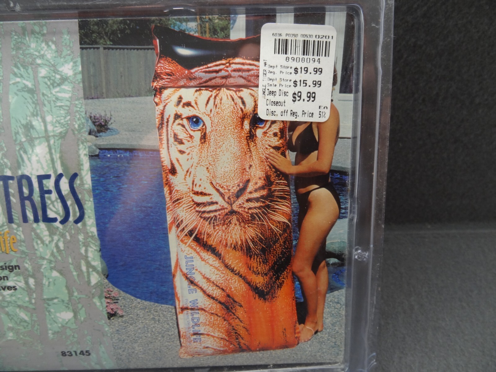 NEW Poolmaster Jungle Wildlife Tiger Float Lounge Pool Water 75x30 Air Mattress