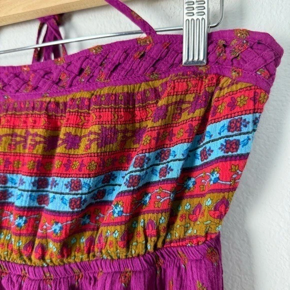 Богемский хиппи без бретелек макси платье женщин размер средний цветной ретро пляж - Изображение 2 из 4