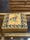 Acoma Pottery Painted Trinket Jewelry Box L Vallo Kachina