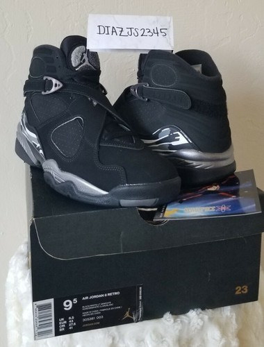 Air Jordan 8 black/chrome size 9.5 DS 100% Authentic union yeezy 1 3 4 6 7  11 13 888410239391 | eBay
