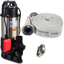 Abwasser Schmutz wasser Tauch Garten pumpe mit 15 m C-Schlauch Feuerwehrschlauch