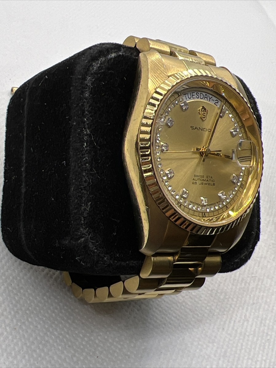 SANDOZ 8732-D-34-8 Men's AUTOMATIC Watch Day/Date SWISS MADE ETA