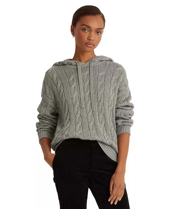Hooded cable knit clearance sweater