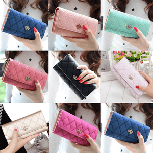 New-Women-Fashion-PU-Leather-Wallet-Zip-Around-Case-Purse-Lady-Long-Handbag-Bag
