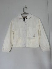 JORDAN NWT WHITE WINDBREAKER CROPPED GIRLS JACKET SZ MEDIUM