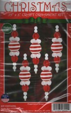 NIP  BEAD ORNAMENT KIT PEPPERMINT DROPS MAKES 10