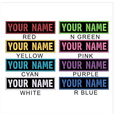 BEST SELLING 3x1 SIZE Custom NAME TAG Embroidered ''Iron on'', USA FAST SHIPPING