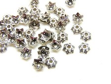 40 Pcs -  Tibetan Silver Small 7mm Bead Caps Jewellery Craft Beading UK A136