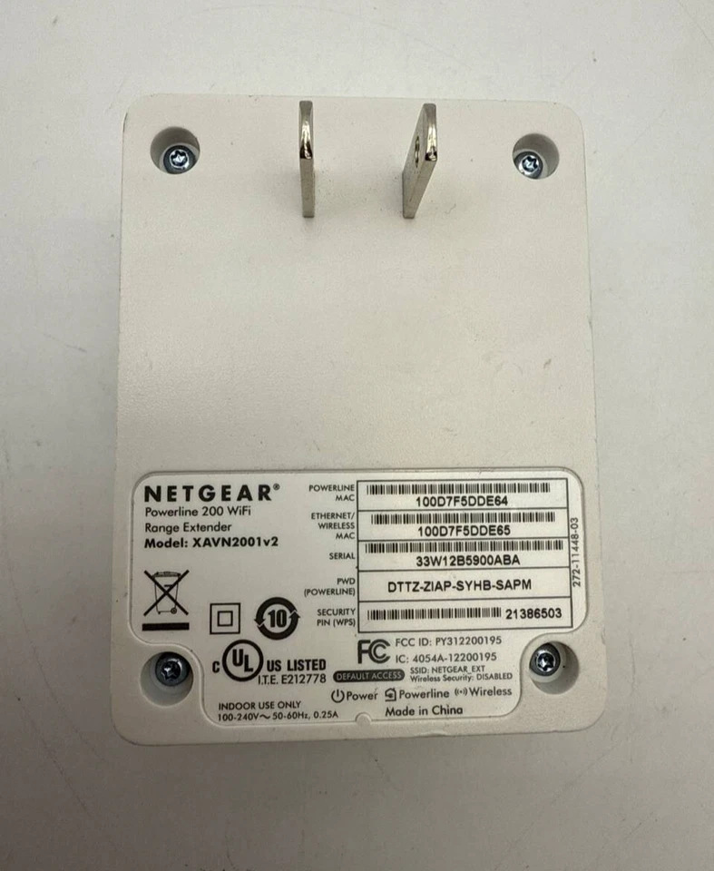 Netgear XAVN2001 Powerline WiFi Extender 200Mbps Internet Ethernet Adapter - Image 4 of 4