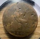 Photo of a 1862 Victoria Half Penny from an eBay listing that sold on Jun 21, 2026
