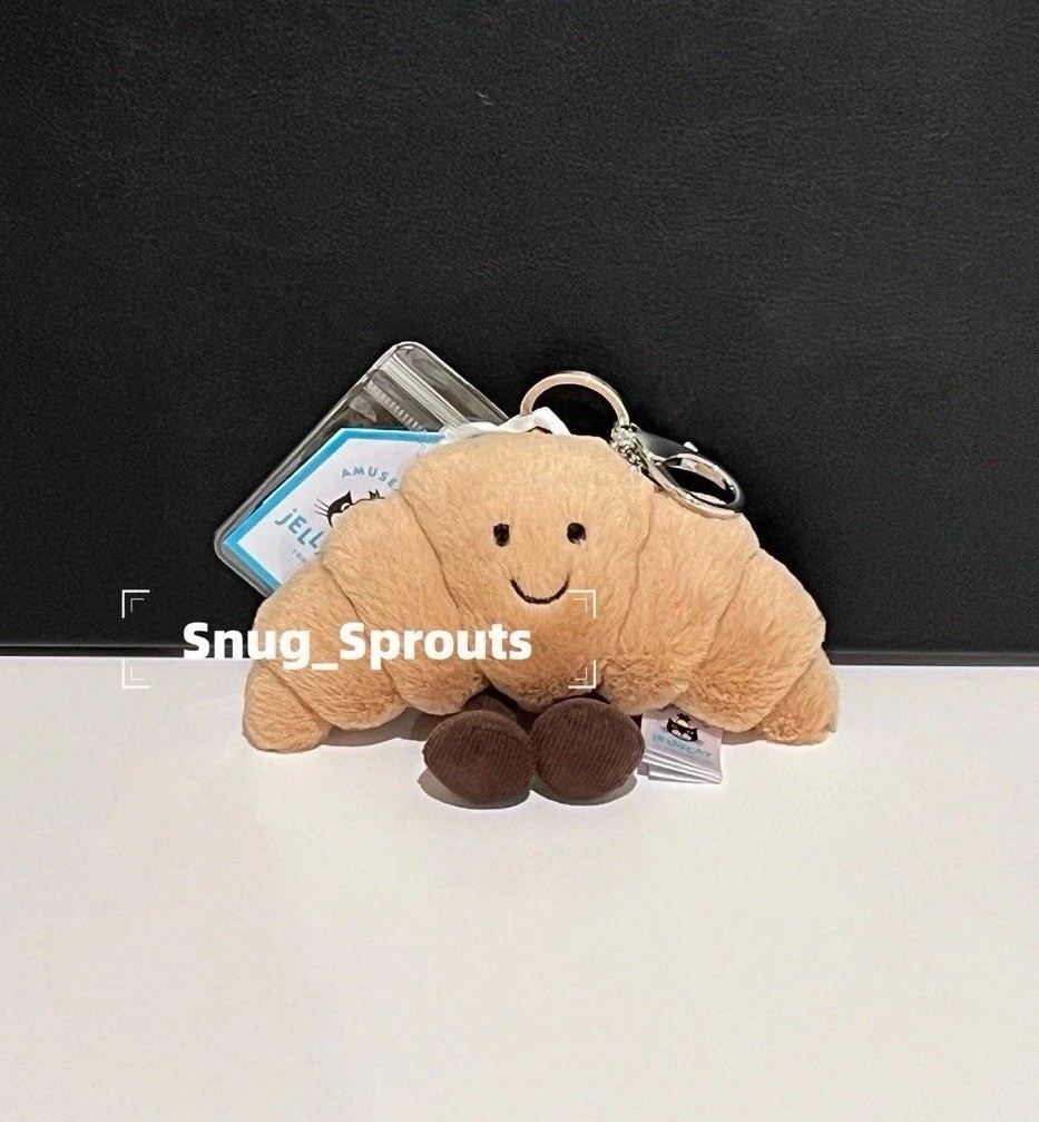 AUTHENTIC‼️NWT Jellycat AMUSEABLE CROISSANT BAG CHARM Keychain | eBay