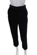 The Row Womens Geometric Print Slim Leg Pants Black Navy Blue Cotton Size 4