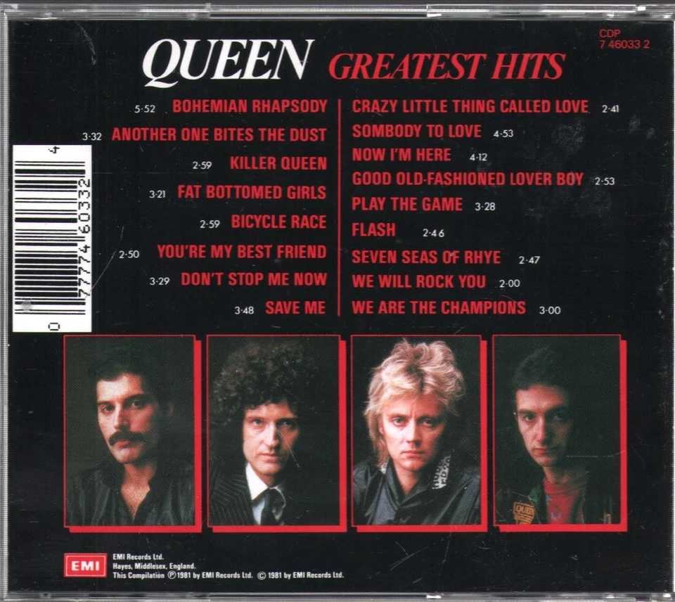 Queen Greatest Hits CD UK Emi 1991 CDP7460332 - Bild 2 von 2