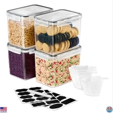 Sorbus 4-Pack Airtight Food Storage Containers with Snap Lids for Cereal, Pasta