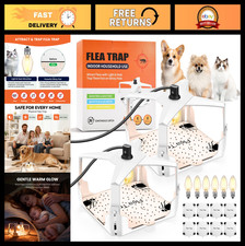 2 Pack Indoor Electric Flea Trap Light - Reusable Pet Kid Friendly, 6 Bulbs