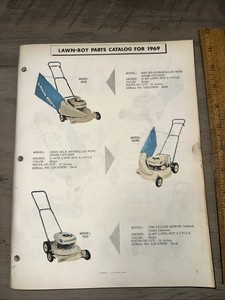 1969 Lawnboy mower Parts Catalog For 1969 Models, 99 Pages Original Copy!