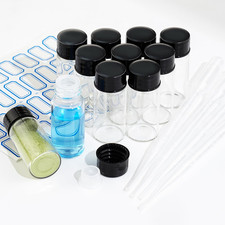 10Ml Clear Glass Vials with Screw Caps and Plastic Stoppers,Small Lab Sample Via