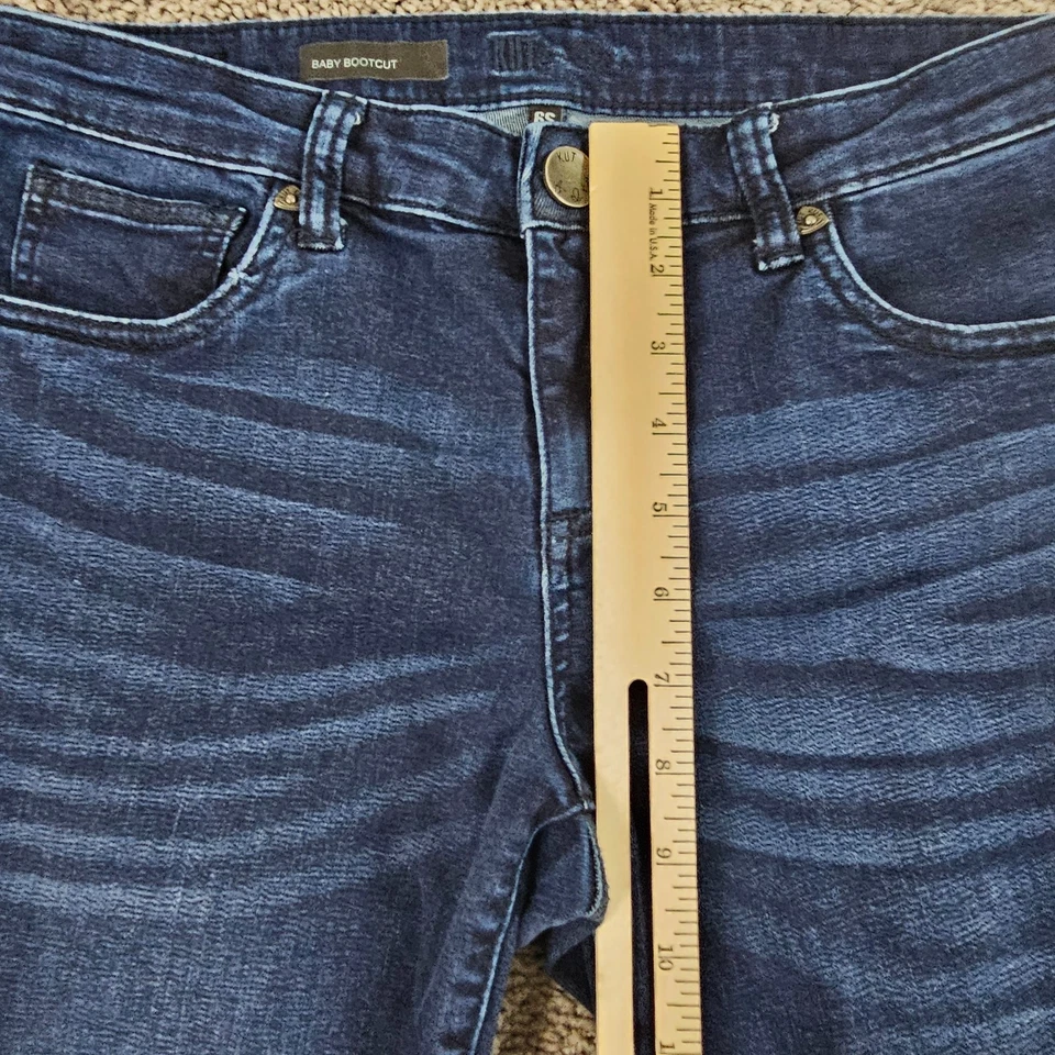 Kut Jeans Women 6 Short Boot Cut Low Rise Dark Wash Denim Stretch Baby 29x32 - Image 4 of 4