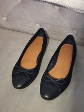 M & S NAVY BALLERINA SHOES