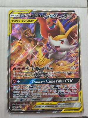 Pokémon Charizard & Braixen GX SM230 Jumbo TAG TEAM GX Promo Holo