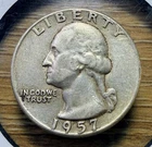 1957-P Washington Quarter - Actual Coin Shown - Free Shipping & Tracking INV#380