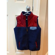 Carter's Kids Boys 8/8A Blue Red Sherpa Fleece Vest Zip Pockets