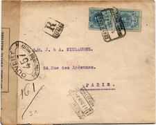 Spain 1917 registered censored cover from Barcelona to France (4617)