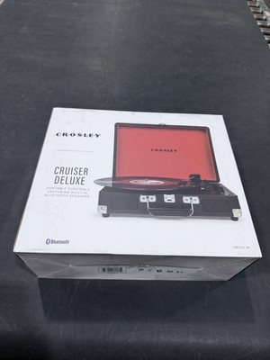 NIB Crosley Cruiser Deluxe 3-Speed Turntable Record Player CR8005DBK Vintage MCM