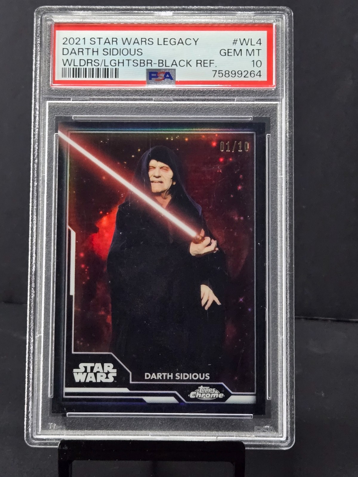 2019 Topps Star Wars Chrome Legacy Darth Sidious Black Refractor 1/10