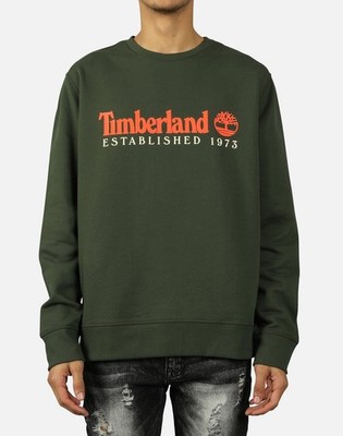 Timberland Herren grün Essential Established 1973 Rundhalsausschnitt Pullover Medium neu mit Etikett