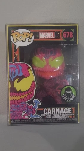 Funko Pop! Marvel #678 Carnage Popcultcha Blacklight Series.