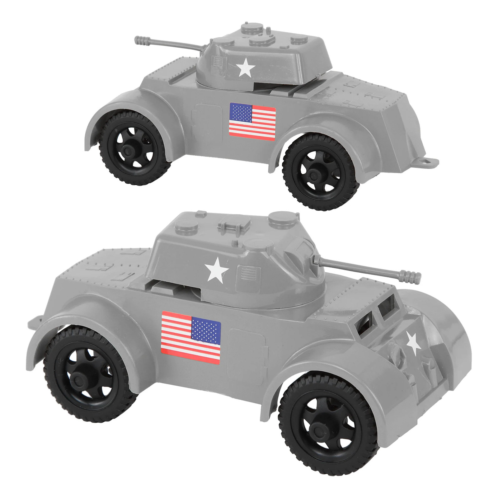TimMee Processed Plastic Staghound Gray Armored Car Tim Mee Army Men Vehicles US