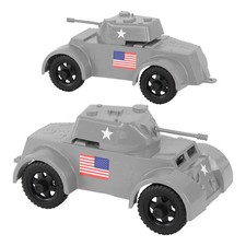 TimMee Processed Plastic Staghound Gray Armored Car Tim Mee Army Men Vehicles US