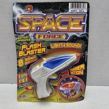 Ja-Ru Space Force Flash Blaster Light  Sound 8 Space Sounds Mini Toy Gun NEW 