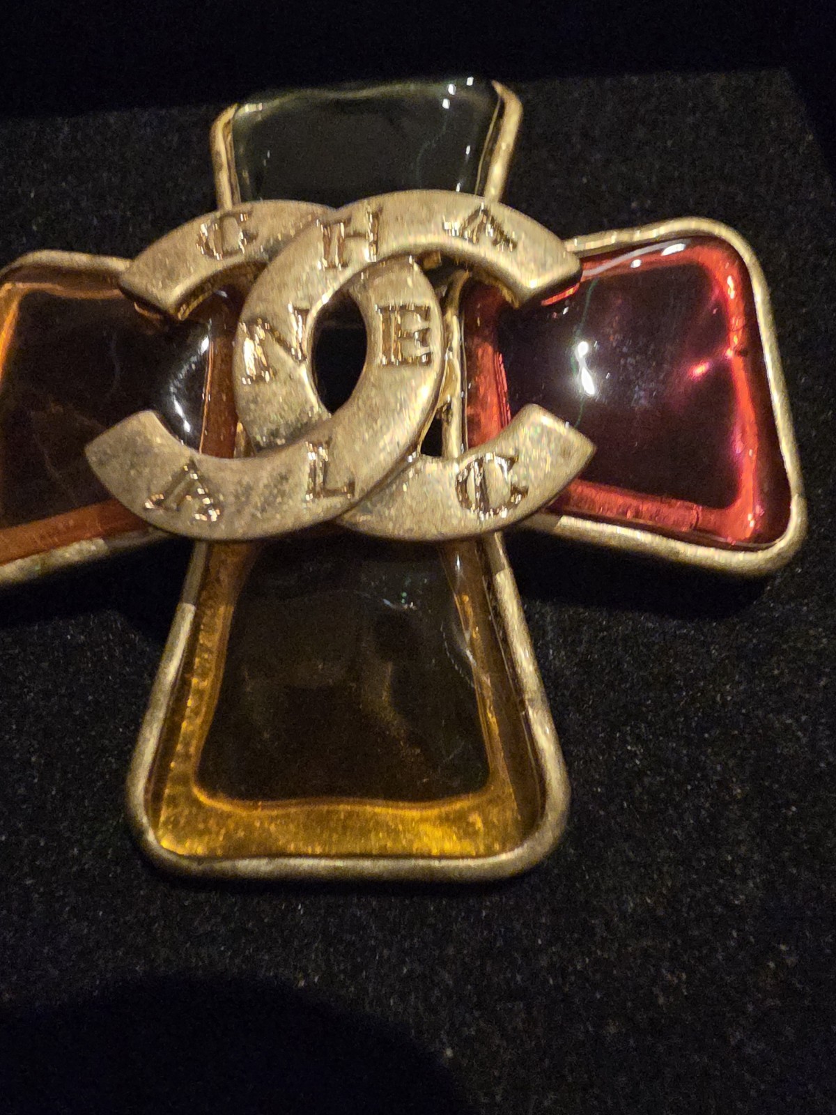 ChanelStunning Muliti Enamel Gold Plated Broach